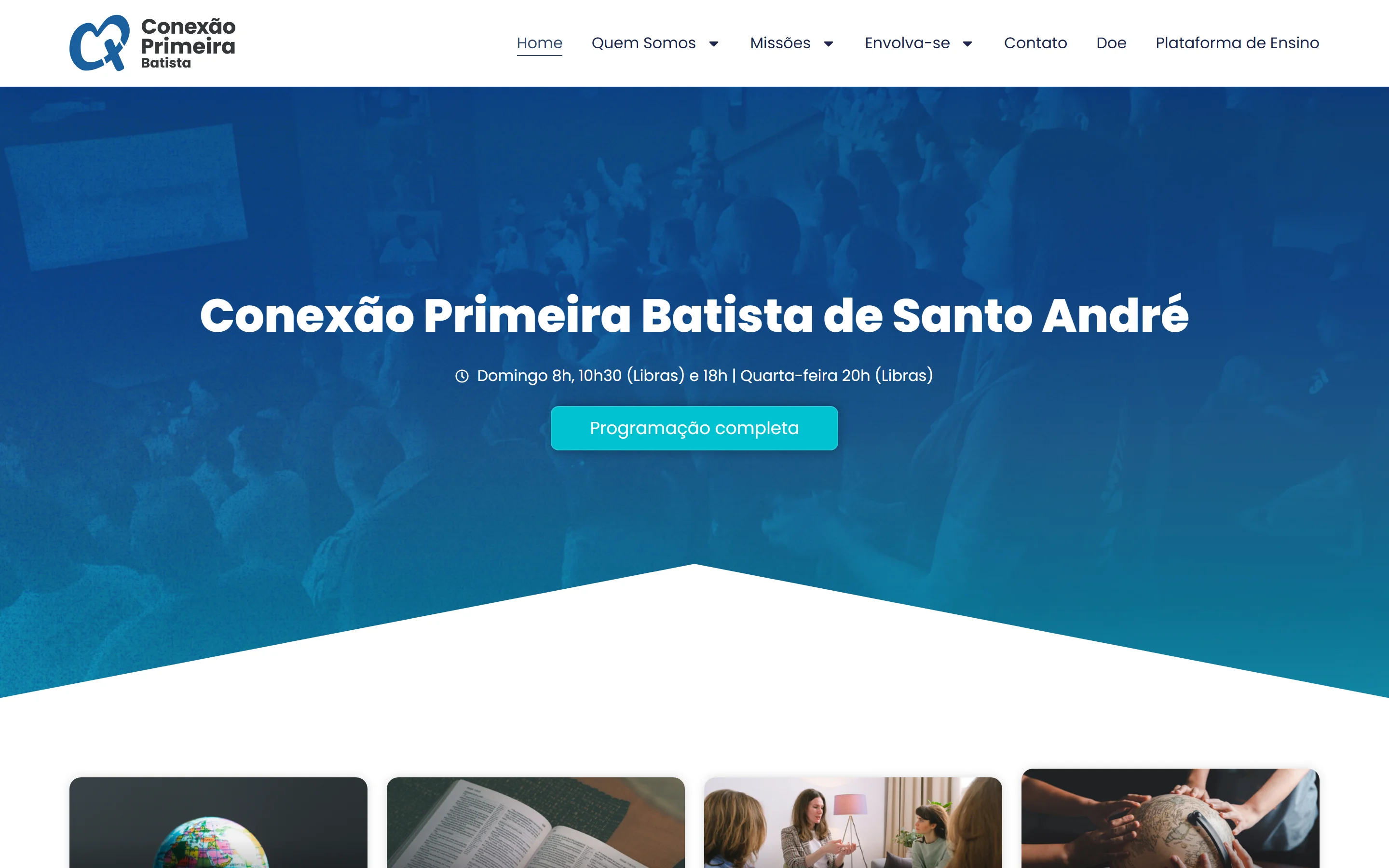 Captura do site Conexão Primeira Batista